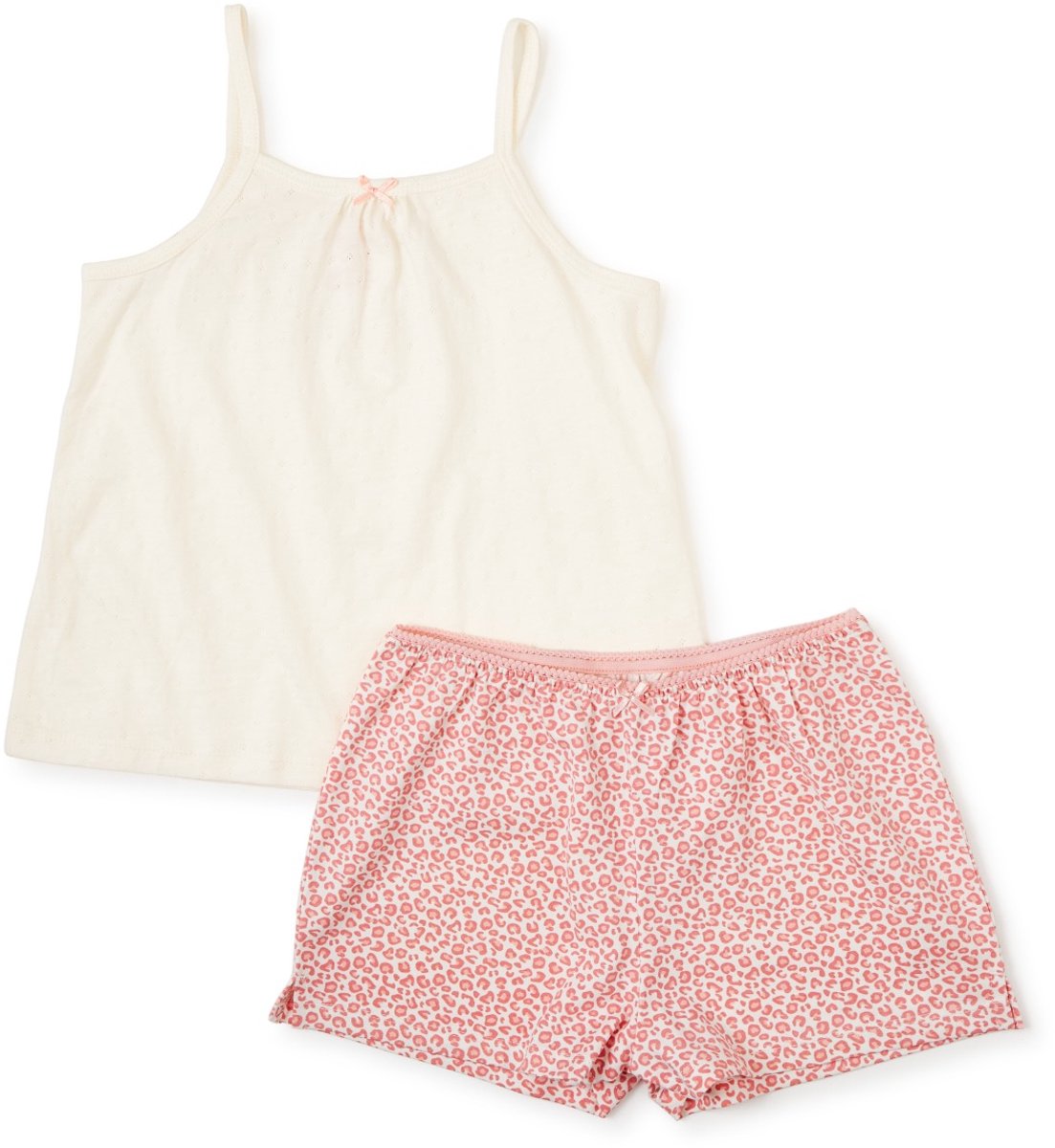 Little Label zomerpyjama-set - roze luipaard - bio katoen - 16Y/170-176 roze, off white