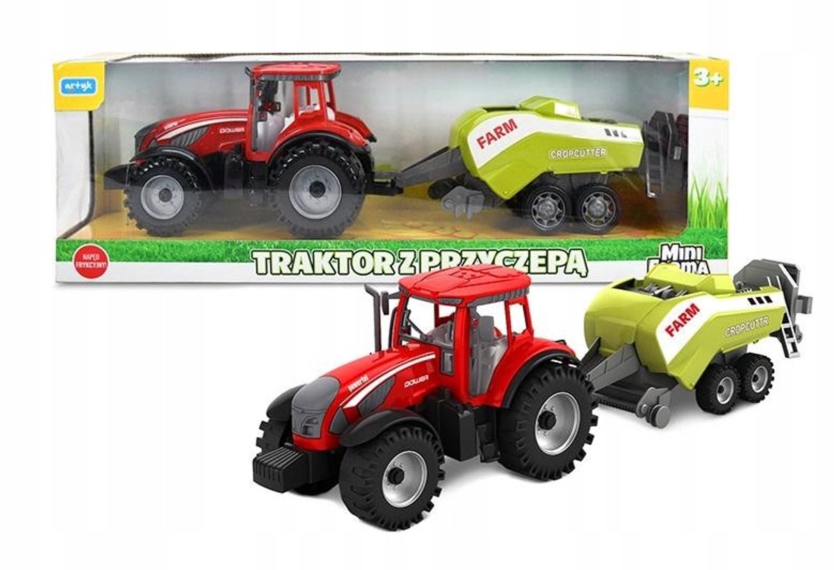 Mini Boerderij Tractor met Landbouwmachine - 45cm