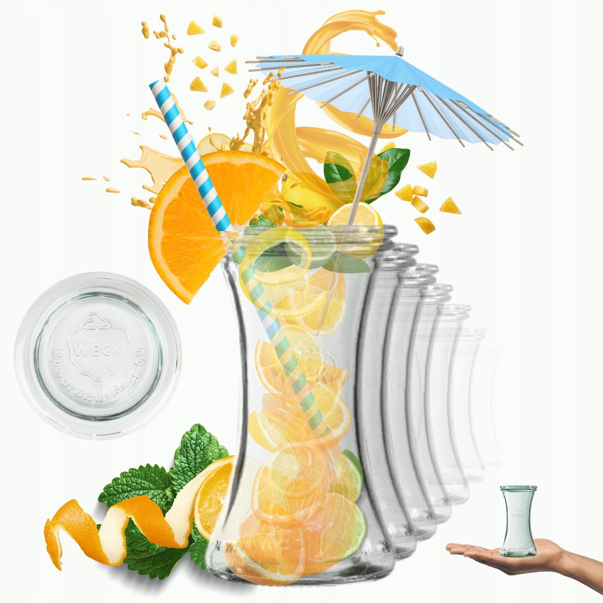 Weck Glazen Potten 200 ml met Deksel - Set van 12