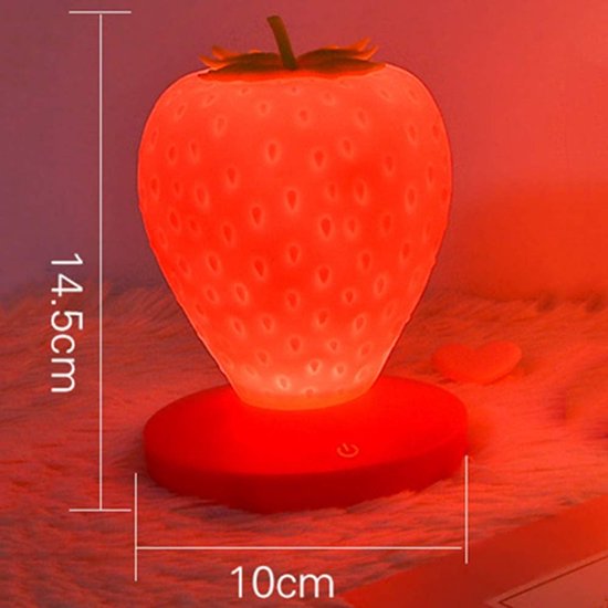 Daity 1 Pack - LED-nachtlampje, aardbeilicht siliconen multi-color dimbare lamp, USB oplaadbare lamp, 3 standen met schakelaar, geschikt voor verjaardagen, Kerstmis van Daity — afbeelding 4