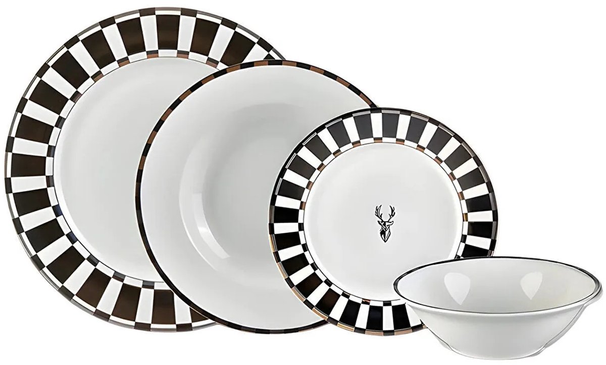 Karaca Aries Zwart 24-delig servies voor 6 personen