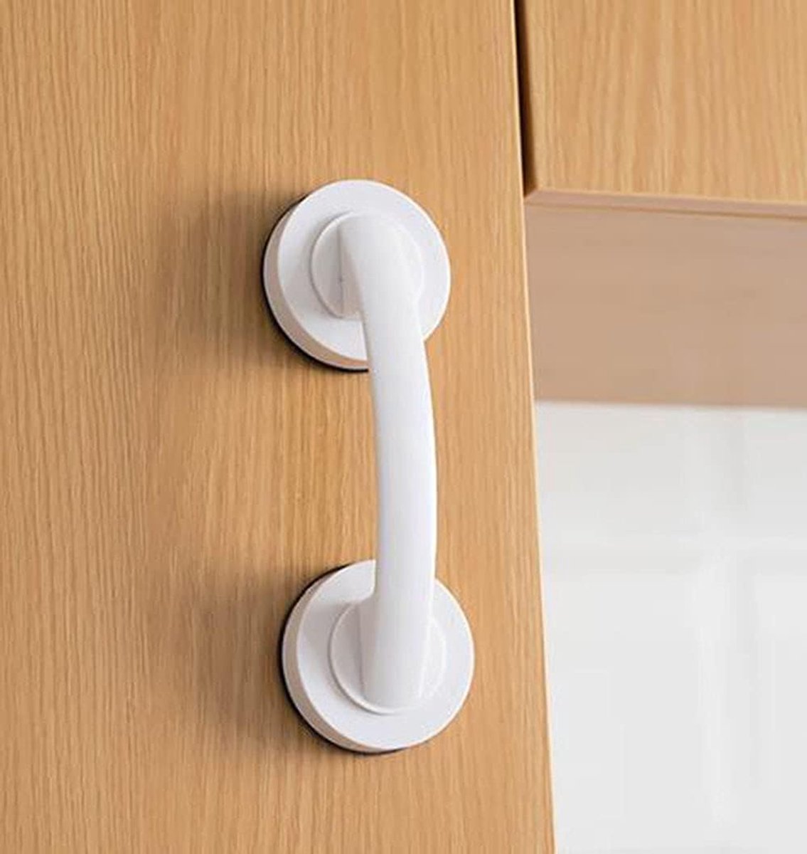 Sterke zuignapgreep voor glazen spiegels, koelkastdeurgreep, zuignapgreep voor badkamer, handgreep voor badkuipdouche, handgreep voor keukenlade, zuignapgreep voor kast (groot, wit)