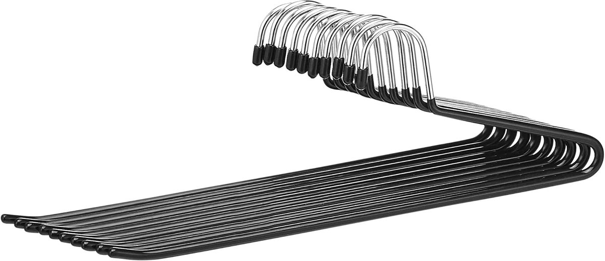 Candala Hangers voor broeken, schuiven makkelijk, organizer, set van 10, chroom