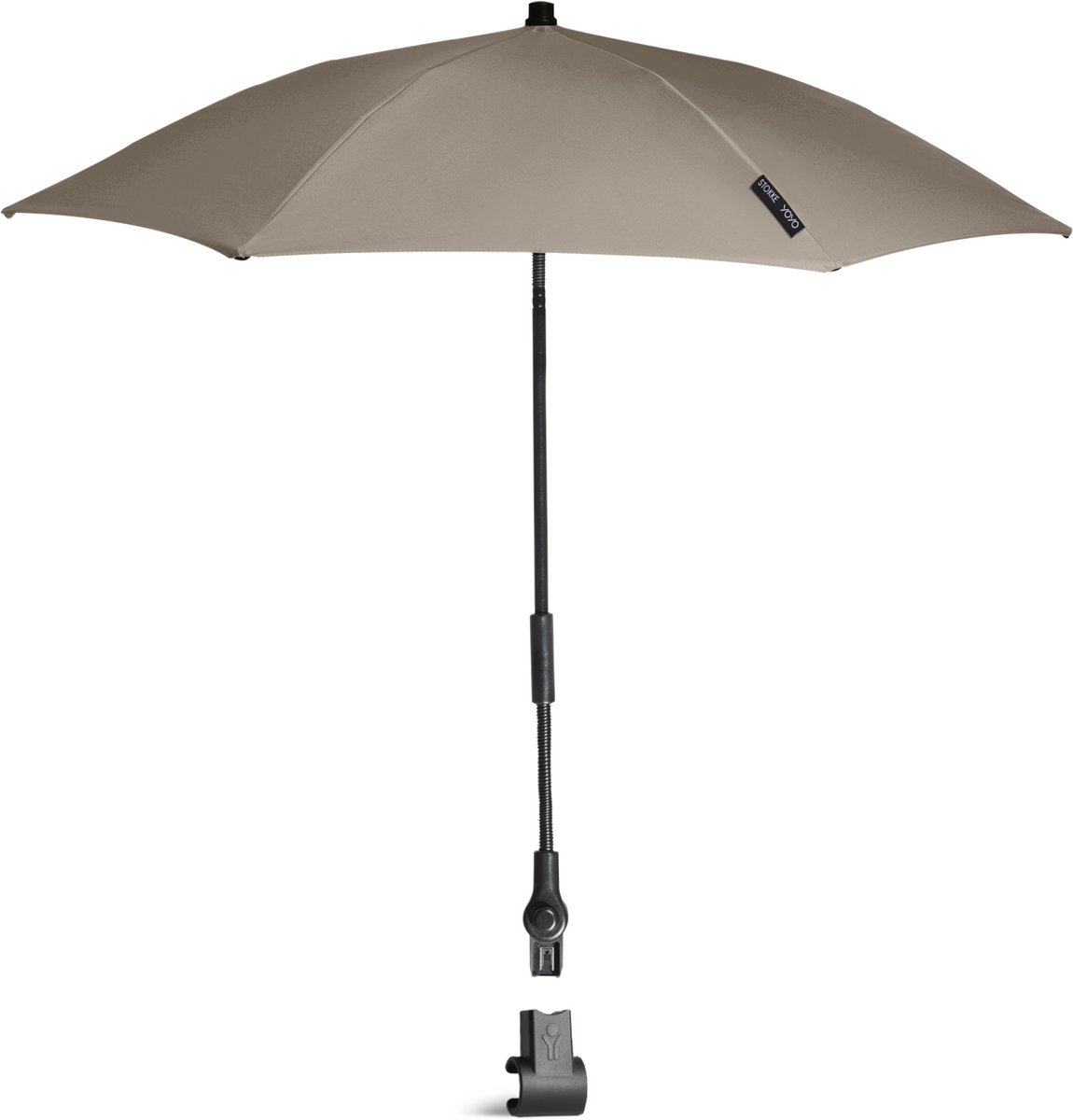 Stokke YOYO-parasol, Taupe - UPF 50+-bescherming, verbeterde