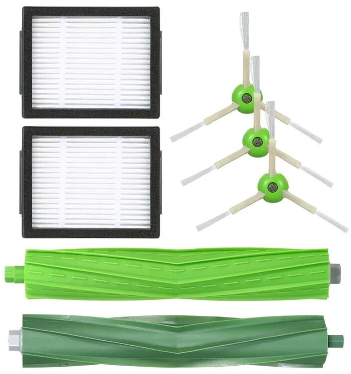 3 Zijborstels + 2 Filters + 2 Rollenborstels, Vervangende Accessoirekit voor Stofzuigers