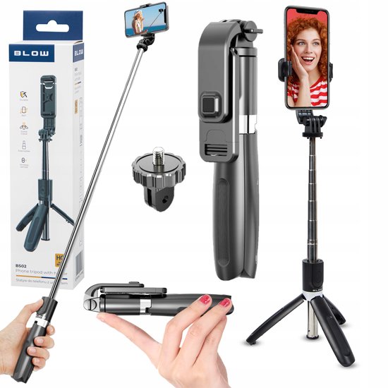 UBeesize Mobiele Telefoonstatief, Mini Statief Voor Smartphone En Camera Tripod Iphone Met Bluetooth Telefoon Draadloze Afstandsbediening Reizen Blauw 630036494