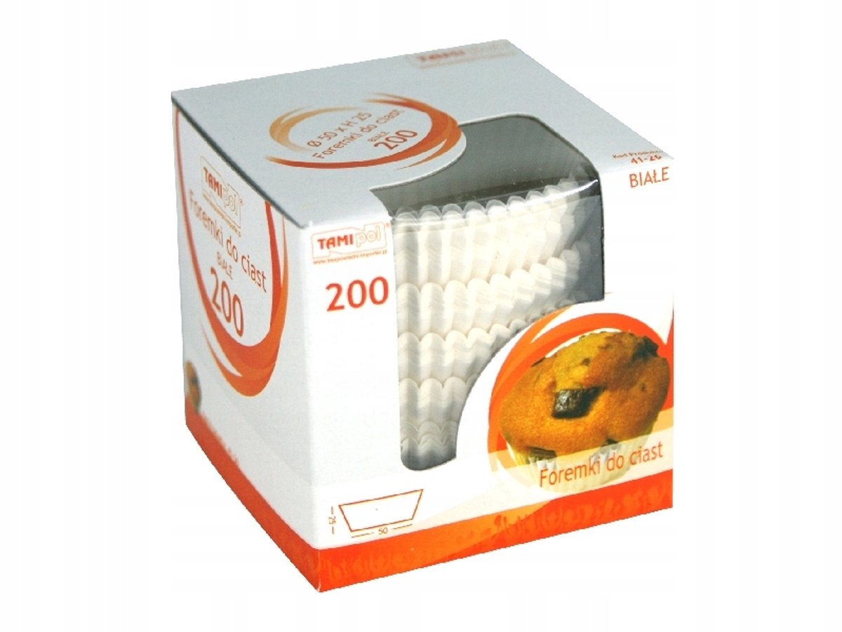Papieren muffinvormpjes Tamipol 50x25mm - 200 st