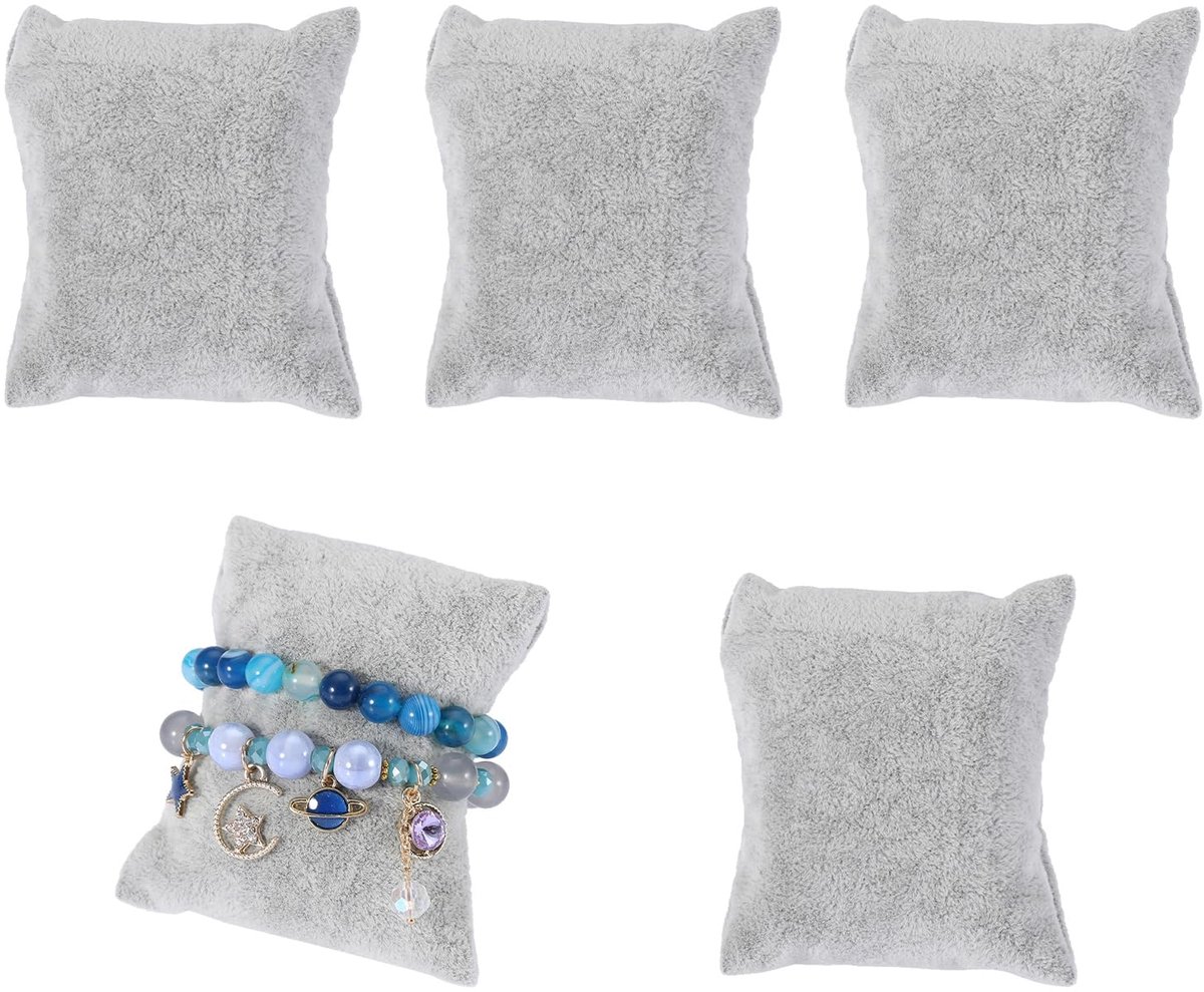 Grijze Bracelet Pillow - Velvet Sieraad Display Kussen Voor Horloges En Armbanden