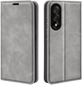 MobyDefend Hoesje - Geschikt voor OnePlus Nord 5 - Luxe Wallet Bookcase (Magnetische Sluiting) - Grijs
