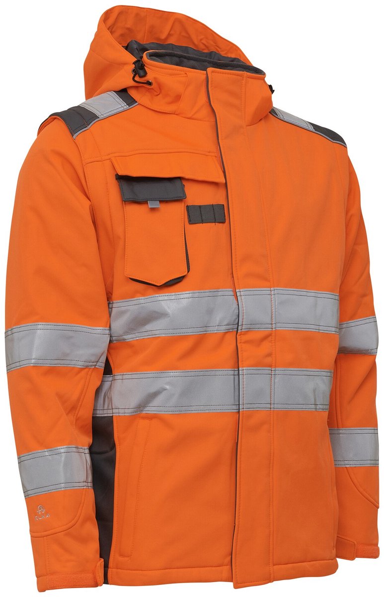 Elka 116514R Visible Xtreme Winter Softshell Werkjas - EN ISO 20471 - Maat: L