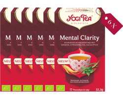 Yogi Tea Mental Clarity Bio - Biologische Kruidenthee met Tulsi, Salie en Kardemom voor Mentale Helderheid en Focus - Tray van 6 Stuks