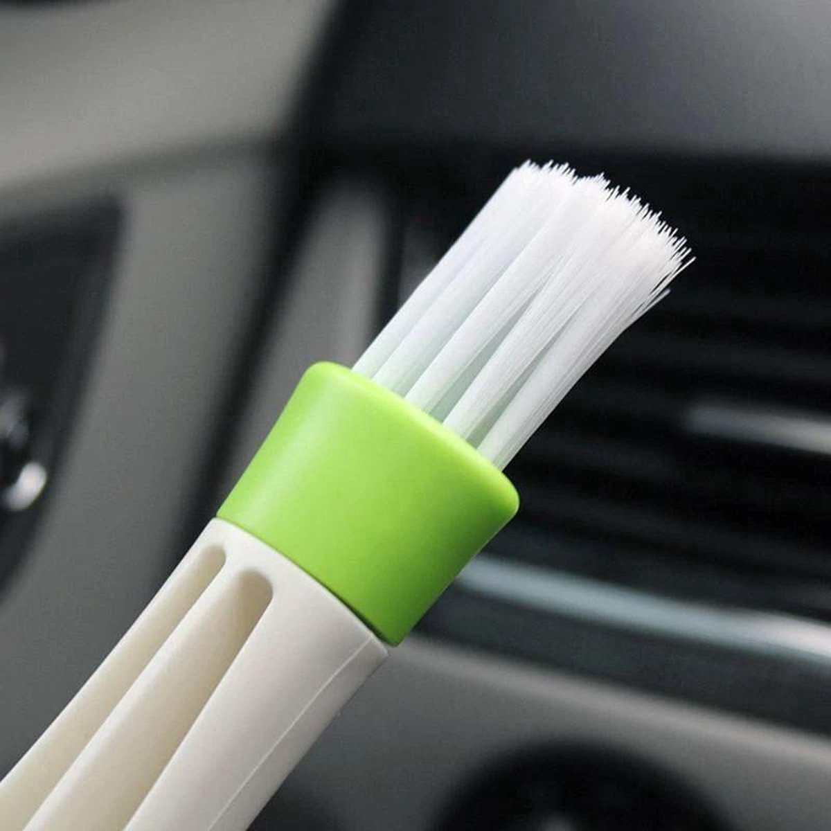 Microvezel Reinigingsborstel voor Ventilatieroosters & Dashboard – Auto & Huis | Dubbele Standen (Lang/Kort) | 17 cm | Compacte Interieur Reiniger – foto 4