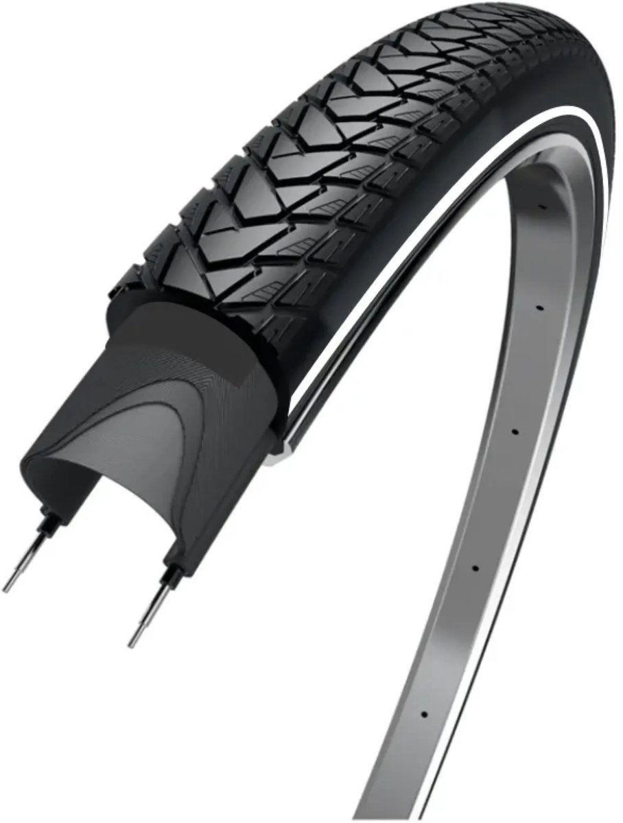 Buitenband: Obor Metro Elite kleur: zwart met reflectie, Maat: 28x1.75 5/8x1 3/8, 700-35C ETRTO 37-622