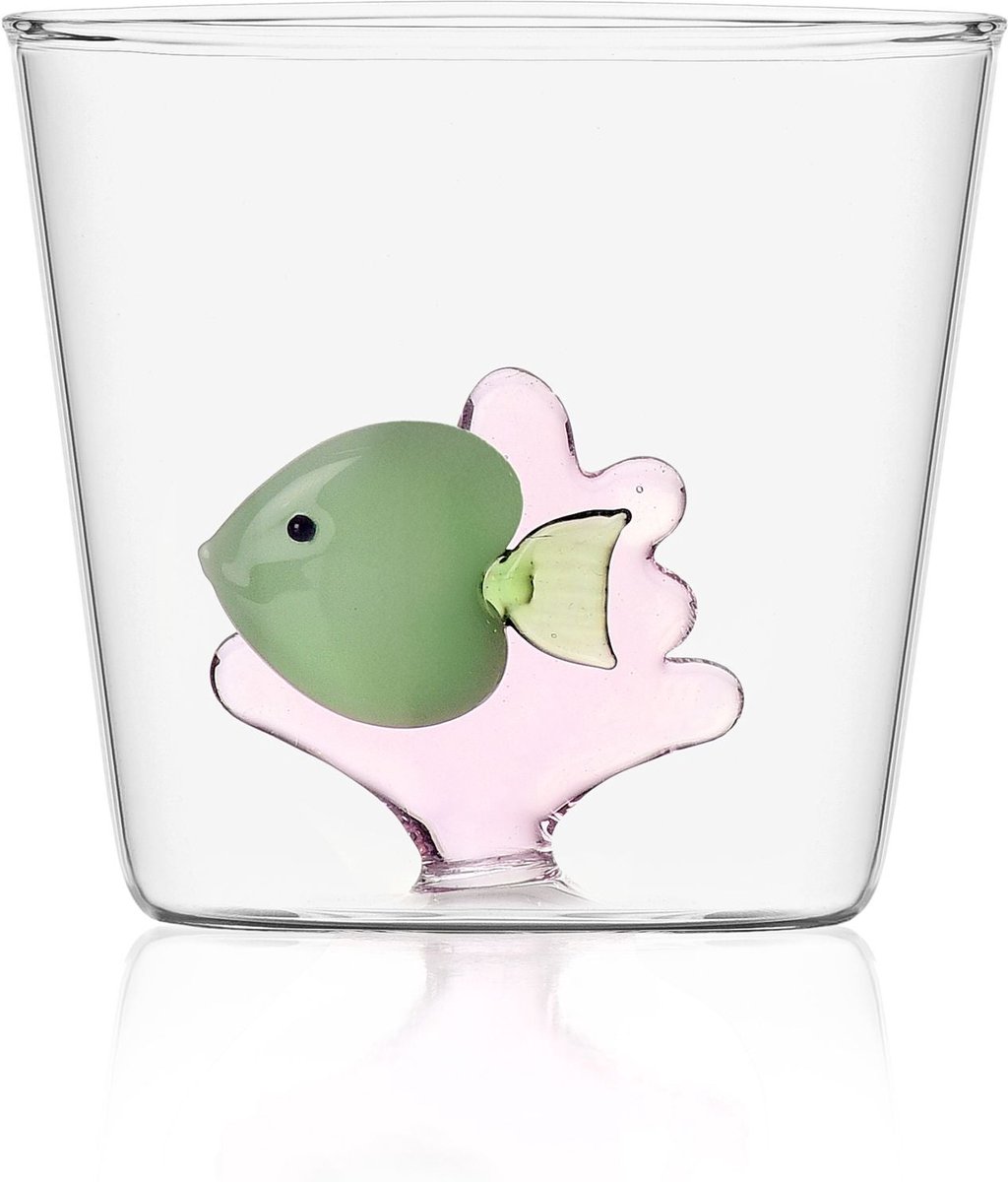 Ichendorf Milano - Waterglas Green Fish Pink Seaweed - Waterglazen