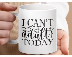 Mok I Can't Adult Today Mug, Funny Mug, Sarcastic Coffee Mug, Gift Idea, Novelty Mug, Work Mug, Gift for Her, Funny Saying, Quote Mug