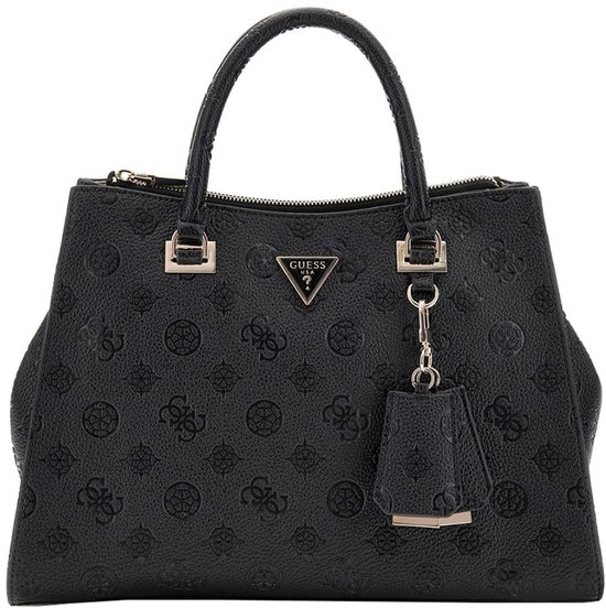 GUESS sac à main sac à épaule bandoulière Cresidia II Society Satchel Black Logo noir