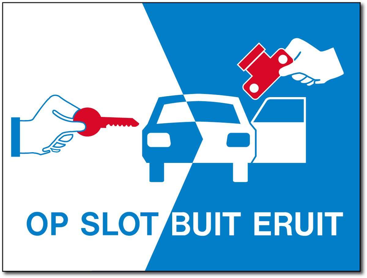 Op slot, buit eruit bord - Forex - 30 x 40 cm - Weerbestendig