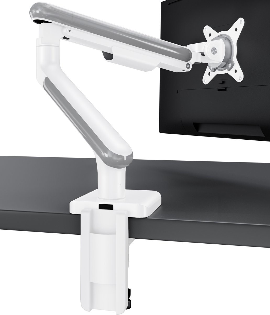 Desktronic Monitorarm Enkel Wit - VESA 75x75mm - 100x100mm - Monitor Beugel voor 17-32 Inch