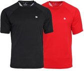 2-Pack Donnay - Sportshirt (André) - T-Shirt - Heren - Black/Poppy-red (733) - maat XXL