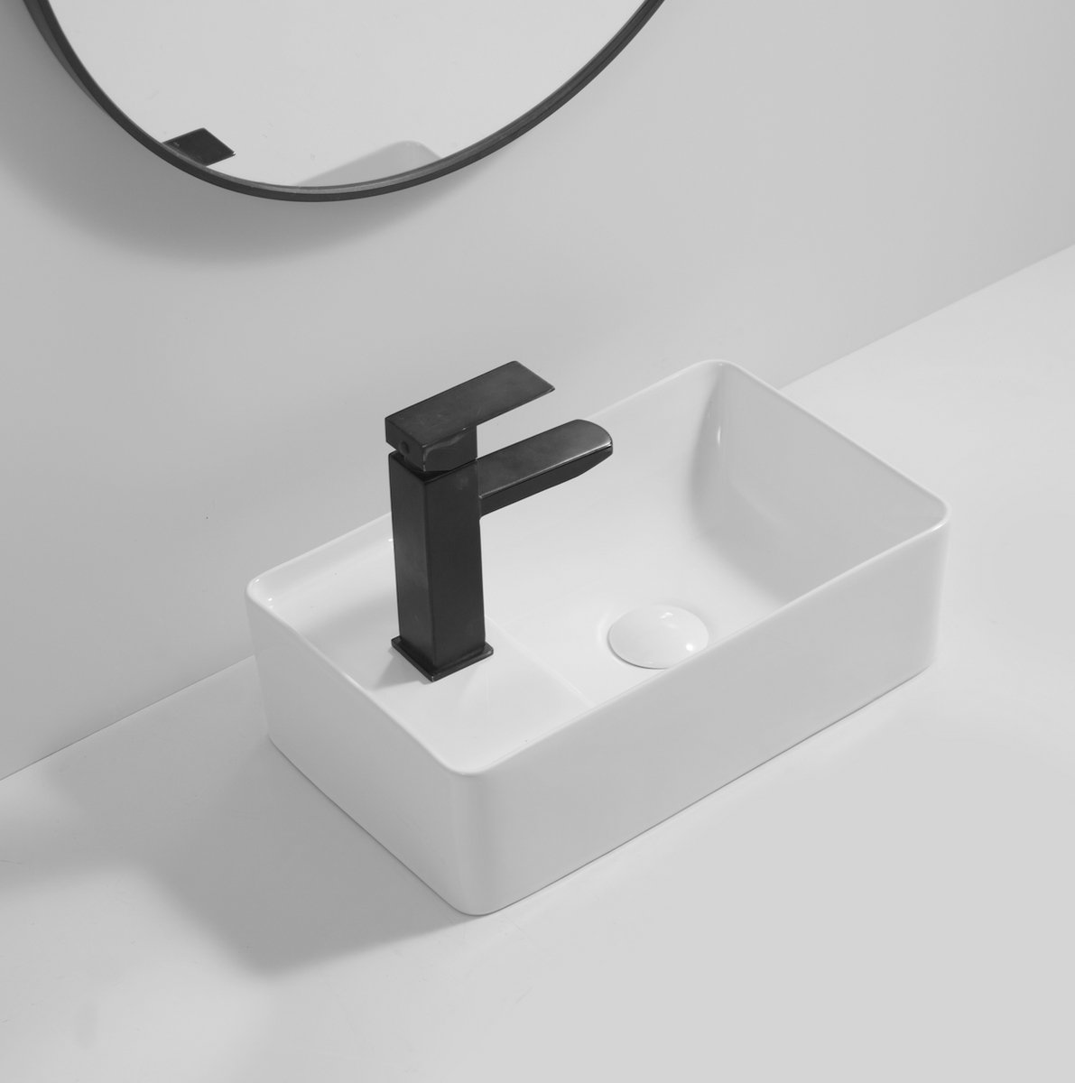 WOON-DISCOUNTER.NL - Ludvik 43 - Glans wit - Toiletfontein - - Keramiek - Rechthoek - 251090