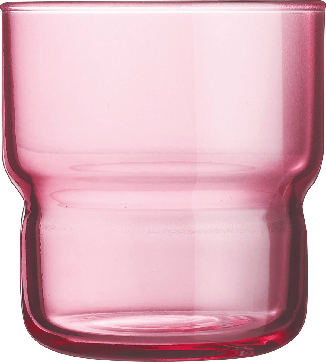 Arcoroc Log Tumblers 22 cl / 220 ml Rood | Set van 6 Stuks | Drinkglazen voor Water, Sap en Frisdrank | Glas | Vaatwasserbestendig