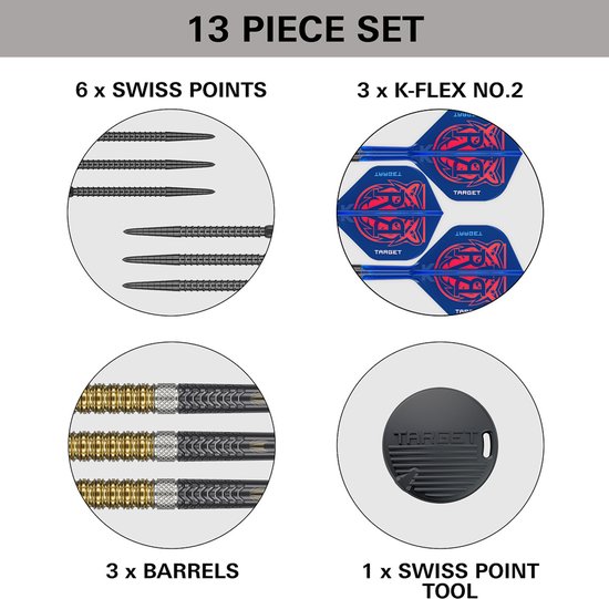 Target Raymond van Barneveld G6 Swiss Point 95% - Dartpijlen 21 Gram van Target — afbeelding 2