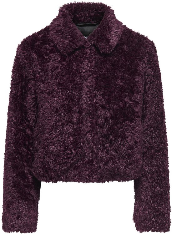 Only Jas Onlginny Short Teddy Jacket Otw 15352795 Mauve Wine Dames Maat - M