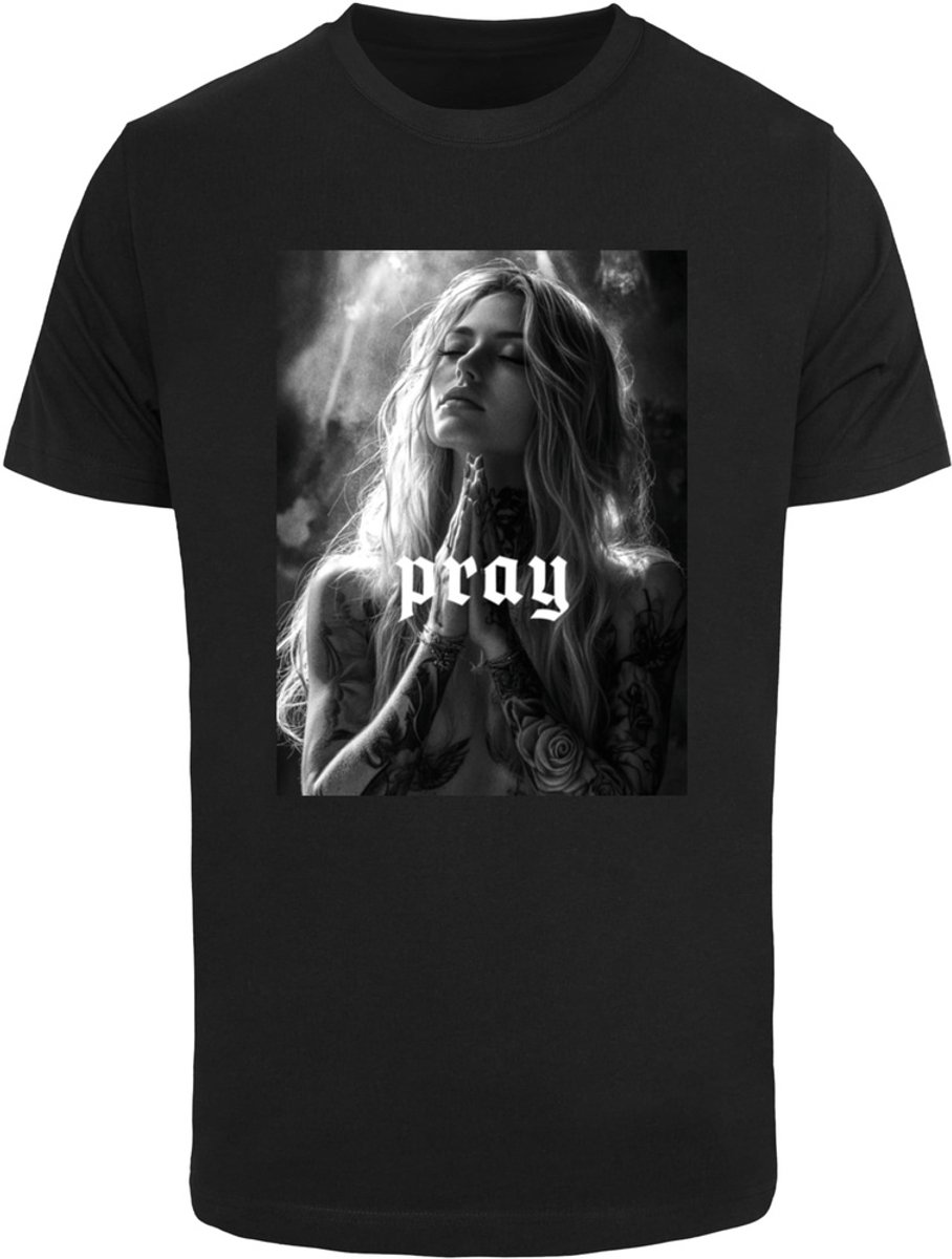 Mister Tee Praying Girl Heren Tshirt 4XL Zwart
