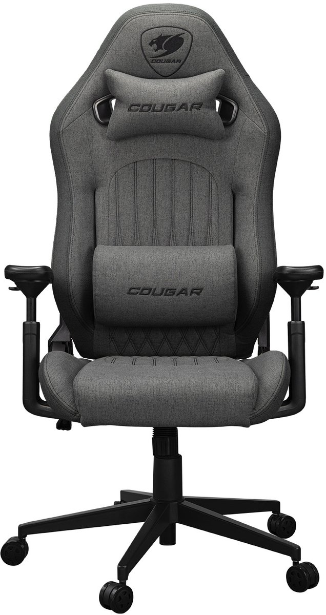 COUGAR Explore Royal Ash F, 3D hyperrotatie armleuningen, imitatie linnen, lendensteun, ondersteuning tot 120 kg - grijs