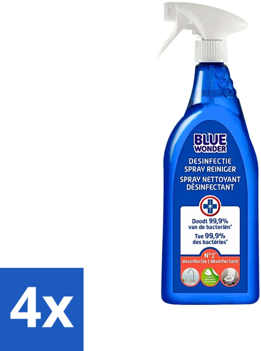 Blue Wonder Desinfectie Reiniger Spray 750 ml - Voordeelverpakking - 4 stuks