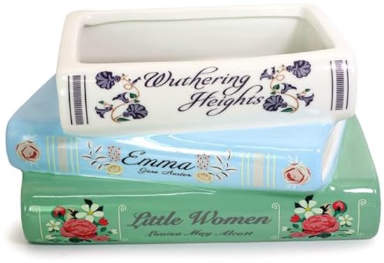 Pot de fleurs décoratif en forme de livre – Pot de fleurs en céramique unique pour une décoration d'intérieur Vintage