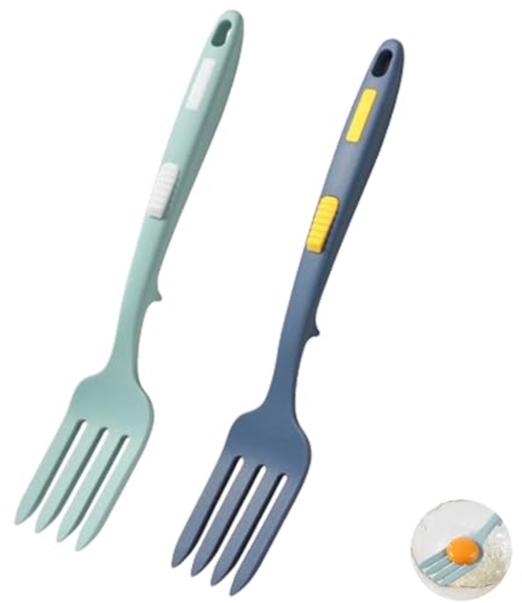 Flexibele Silicone Kookvorken Set van 2 – Hittebestendig en Antikleef Keukenaccessoire