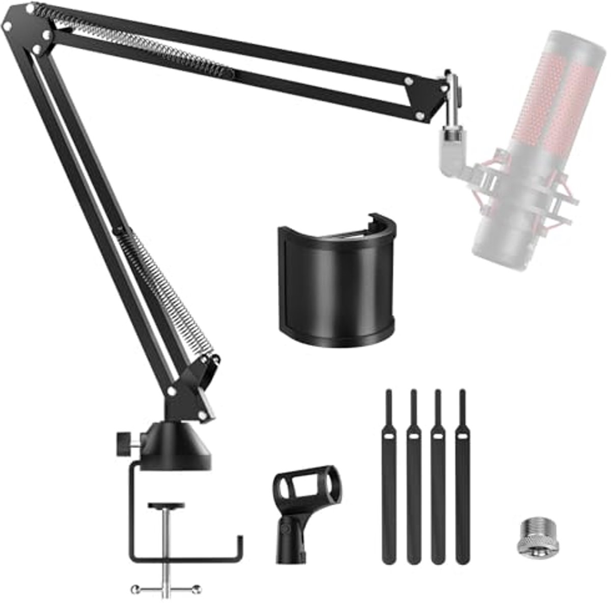 Verstelbare Microfoonarm met Groot Popfilter voor Streaming en Gaming