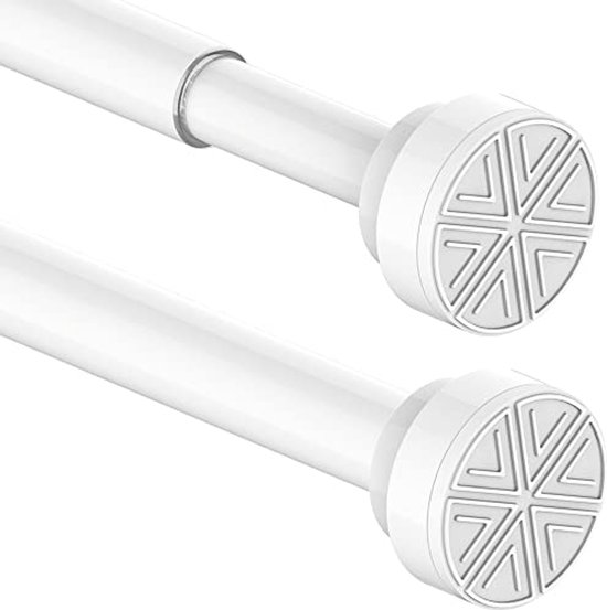 P&B 4042205 Tringle à Rideau de Douche extensible en Aluminium Blanc 125-220 cm