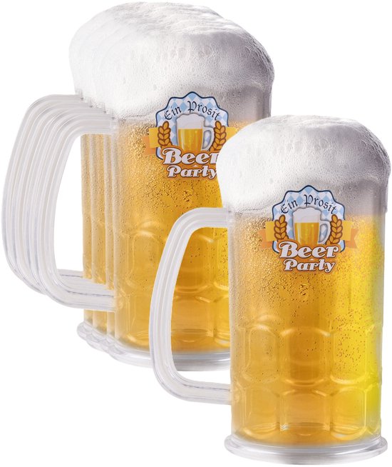Bierpullen - 50x - kunststof - 14 cm - 500 ml - bierglazen - bier - Oktoberfest/bierfeest horeca feestartikelen
