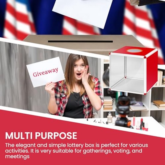 Loterijbox / Stembus Van Acryl & Aluminium - 25x25x? Cm, Transparant, Stevig, Met Ruime Opening - Geschikt Voor Lotingen, Stemmingen, Donaties En Evenementen