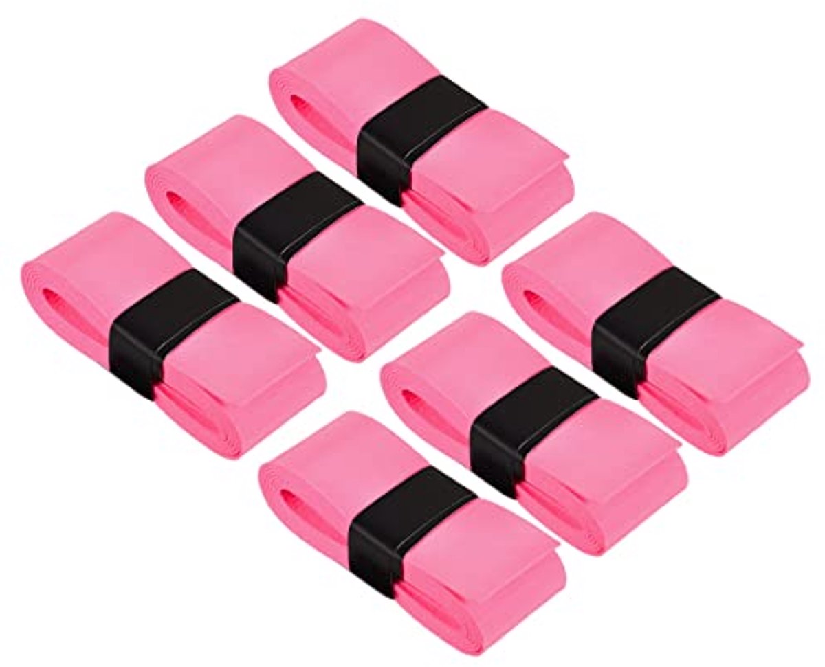 Tennisracket Grip Tape 6-pack | PU Overgrip met Antislip en Zweetabsorptie - Roze