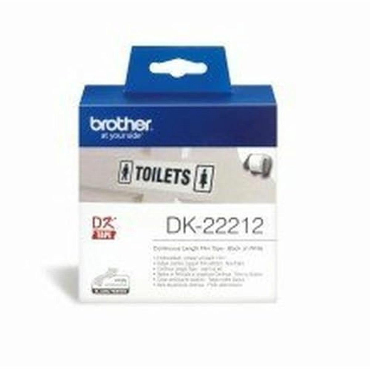 Eindeloze etiketten film 62 mm x 15,24 m - Zwart op Wit
