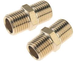 2 stks 1/4 Inch BSP Mannelijk-Mannelijke Connector AirbrGGh Slangadapter Draad Luchtlijn Slang