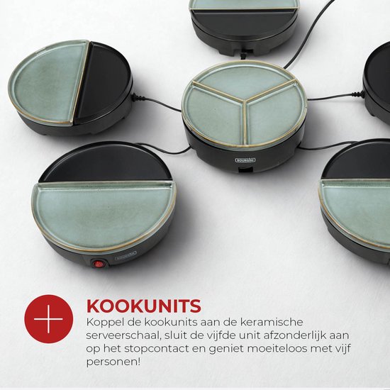 Bourgini Chef's Dinnerparty Gourmetstel - Glazed Grey - 5 Personen - Bakplaat - PFAS-vrij - Vaatwasserbestendig — afbeelding 4