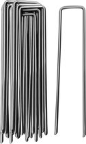 Ronde SeedPal Piquets De Fixation En Acier Galvanisé 25 Pièces - Agrafes De Fixation Solides Pour Toile De Paillage 150 Mm Long 25 Mm Large 3 Mm 92249176 Barre Titane