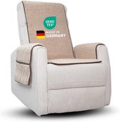 Fauteuilbeschermer (beige) gewatteerd - 190x165cm - stoelkussen met armleuningen en zakken - stoelovertrek Öko-Tex hoes voor fauteuil - sprei Fauteuilbeschermer (beige) gewatteerd - 190x165cm - stoelkussen met armleuningen en zakken - stoelovertrek Öko-Tex hoes voor fauteuil - sprei