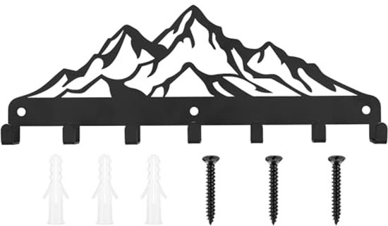 Forzater Sleutel- En Brievenhouder Voor Aan De Muur Met 2 Dubbele Sleutelhaken Met Zwart Bord Zwevende Plank Rustieke Houten Decoratieve Hanger V~p113894015
