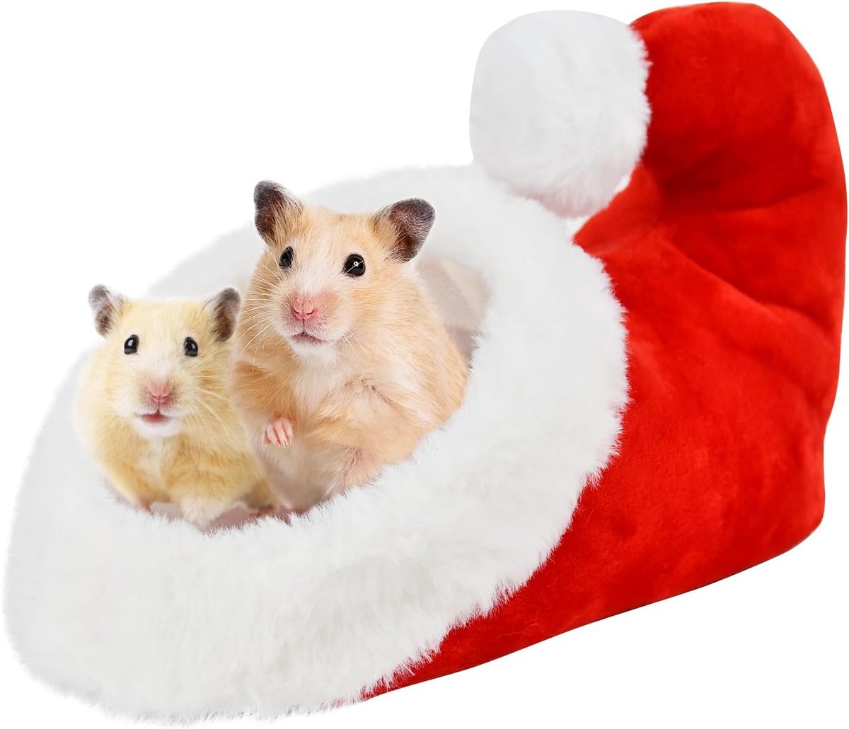 Daity Hamsterbed met kerstthema - kleine dierenschoenen van de Kerstman - schuilplaats - kerstgrot - warm huis - kooiaccessoires - geschikt voor hamsters - eekhoorns - egels - suikereekhoorns en chinchilla's
