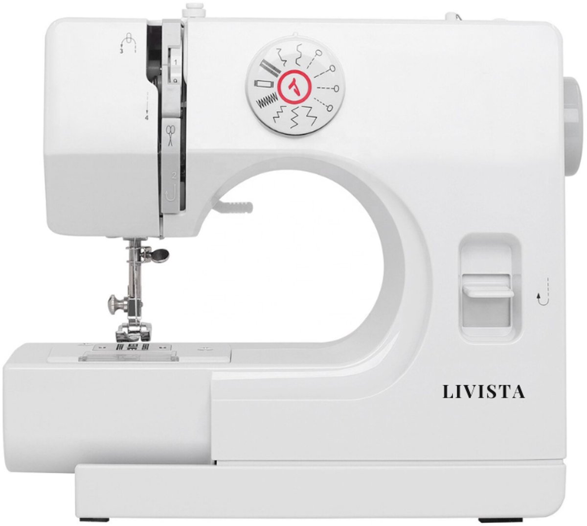 Livista® Naaimachine – 12 Stiksels – Dubbelzijdig Naaien – LED-verlichting – 2 Snelheidsstanden – Wit