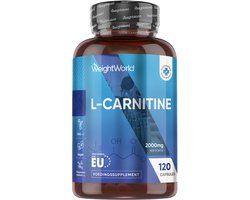 WeightWorld L-Carnitine capsules - 2000 mg Carnitine - Populair onder sporters - 120 vegan capsules voor 1+ maand voorraad