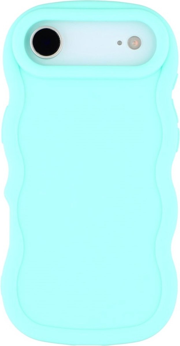 Hoesje geschikt voor Apple iPhone Air - Phonesta Wavy Silicone Back Cover - Mintgroen