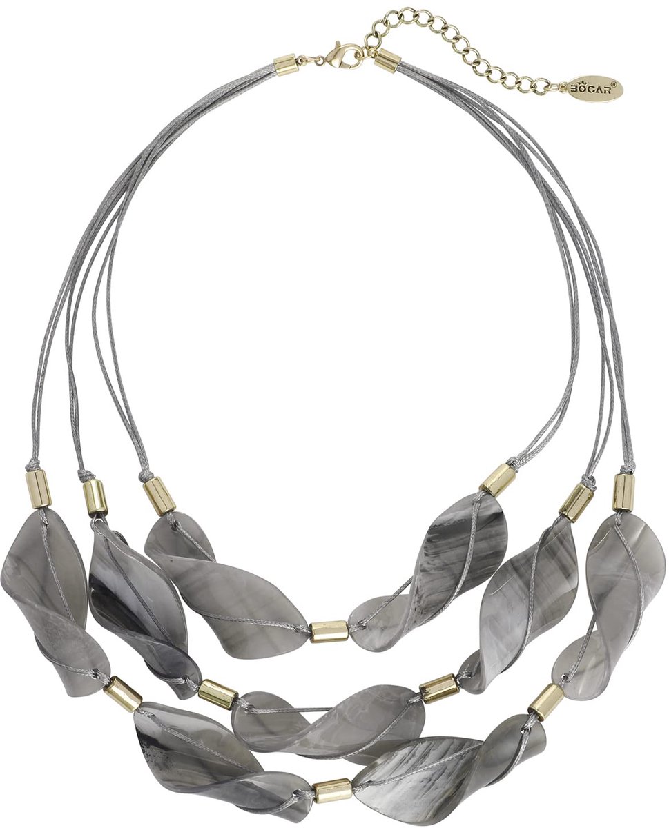 3 Strand Statement Acetate Necklace Women Fashion Resin Multi Layered Collar Necklaces, Acrylic, No Gemstone, Acrylic, No Gemstone
