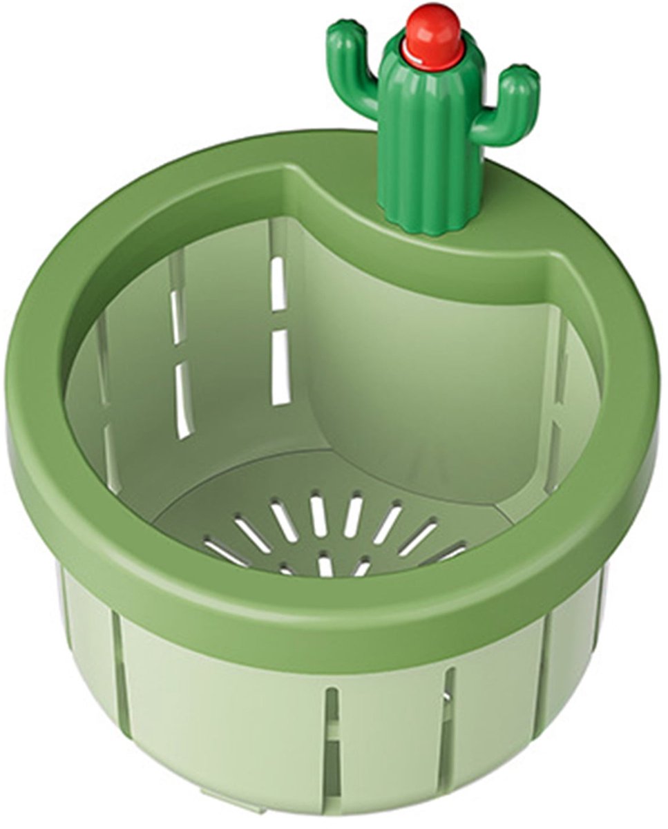 Cactus Keuken Gootsteen Afvoerzeef – Anti-verstopping – Universeel – Cactus ontwerp met handgreep – Eenvoudig reinigen – 6,8x8,5x5 cm – 1 Stuk – Groen