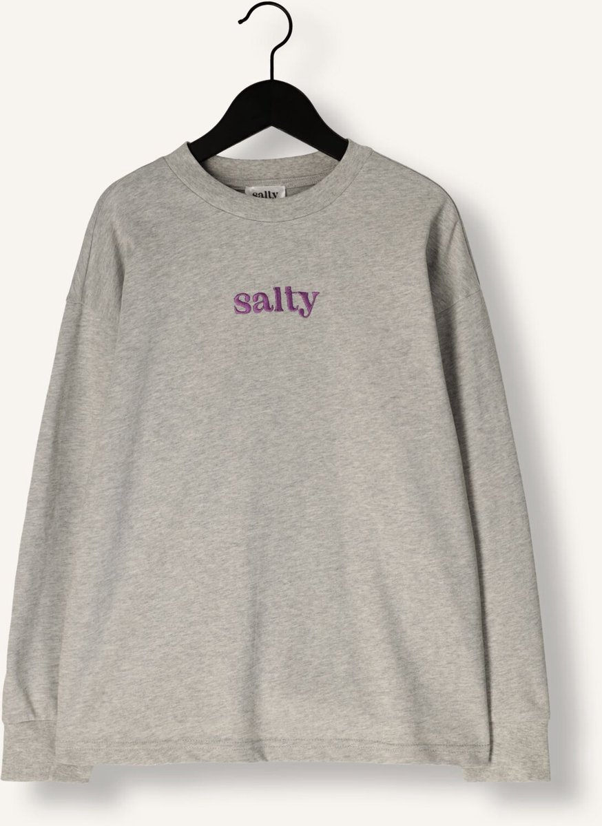 Salty Stitch Salty Skater Tee Smiley Tops & T-shirts Meisjes - Shirt - Lichtgrijs - Maat 164